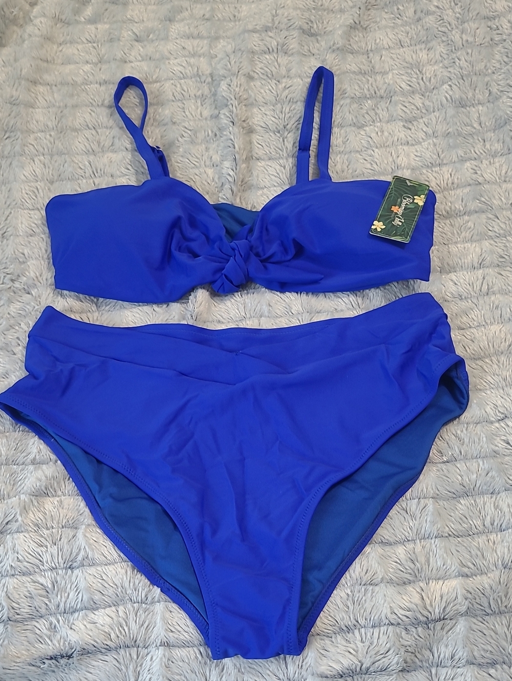 Twist Front Royal Blue Women's Bikini Set